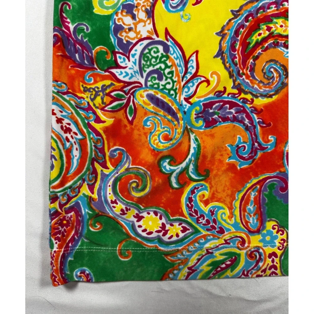 Lauren Ralph Lauren Petite Paisley Print Belted Shift Dress Yellow Multi PXS - Picture 6 of 6